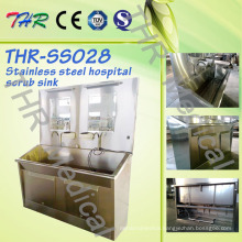 Stainless Steel Two Persons Scrub Sink